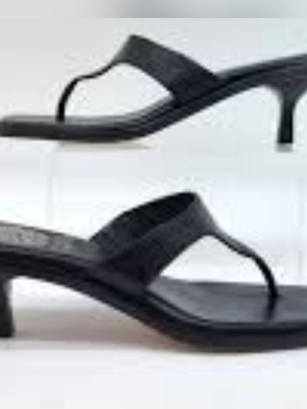 Vince Camuto Square-Toe Thong Kitten Heel Sandals